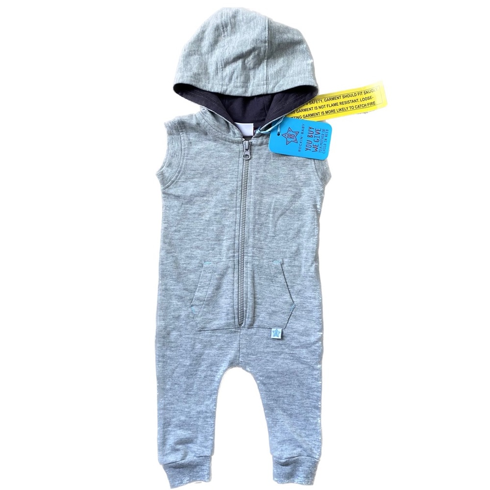 Sleeveless Hoodie Romper - Rockin’ Baby
